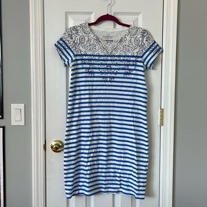 Vineyard Vines Cotton Short Sleeve Striped Dress